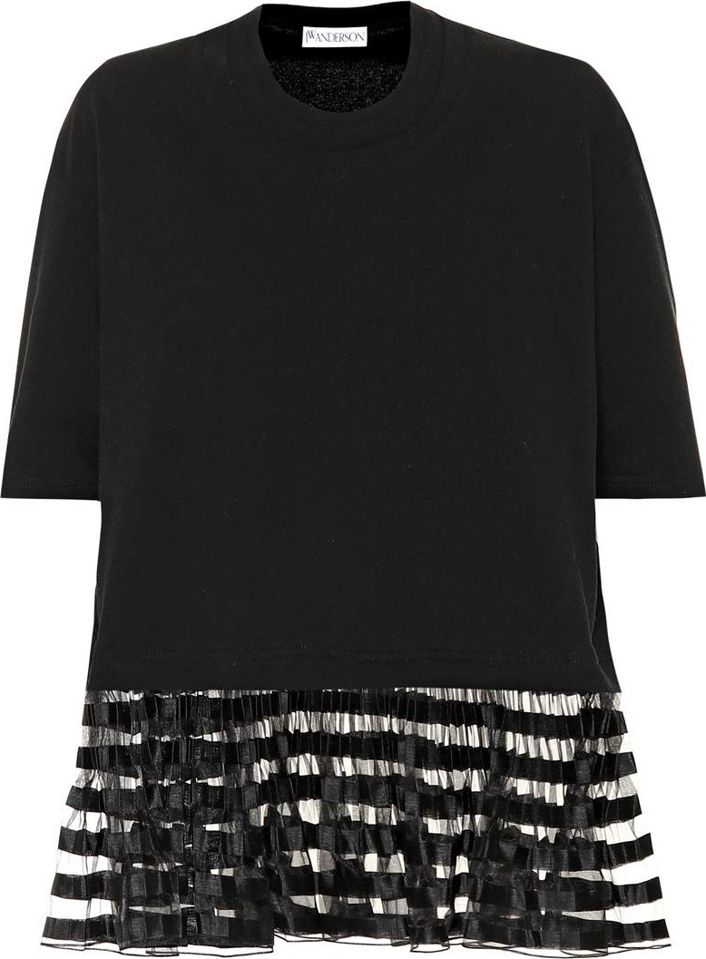 J.W.Anderson Organza trimmed cotton T-shirt