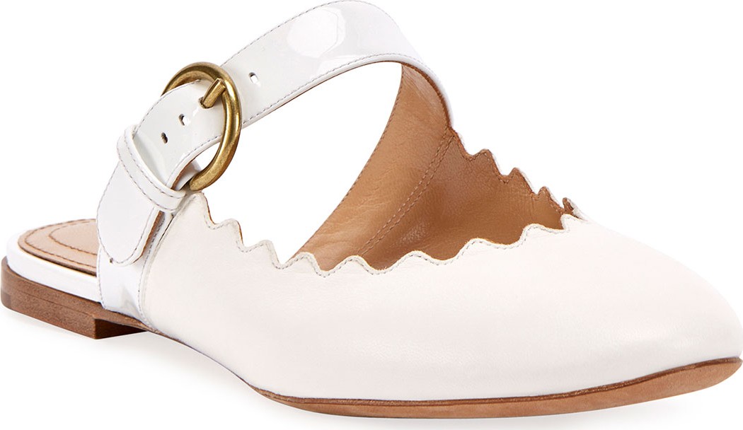 Chloe Lauren Flat Leather Mary Jane Slides