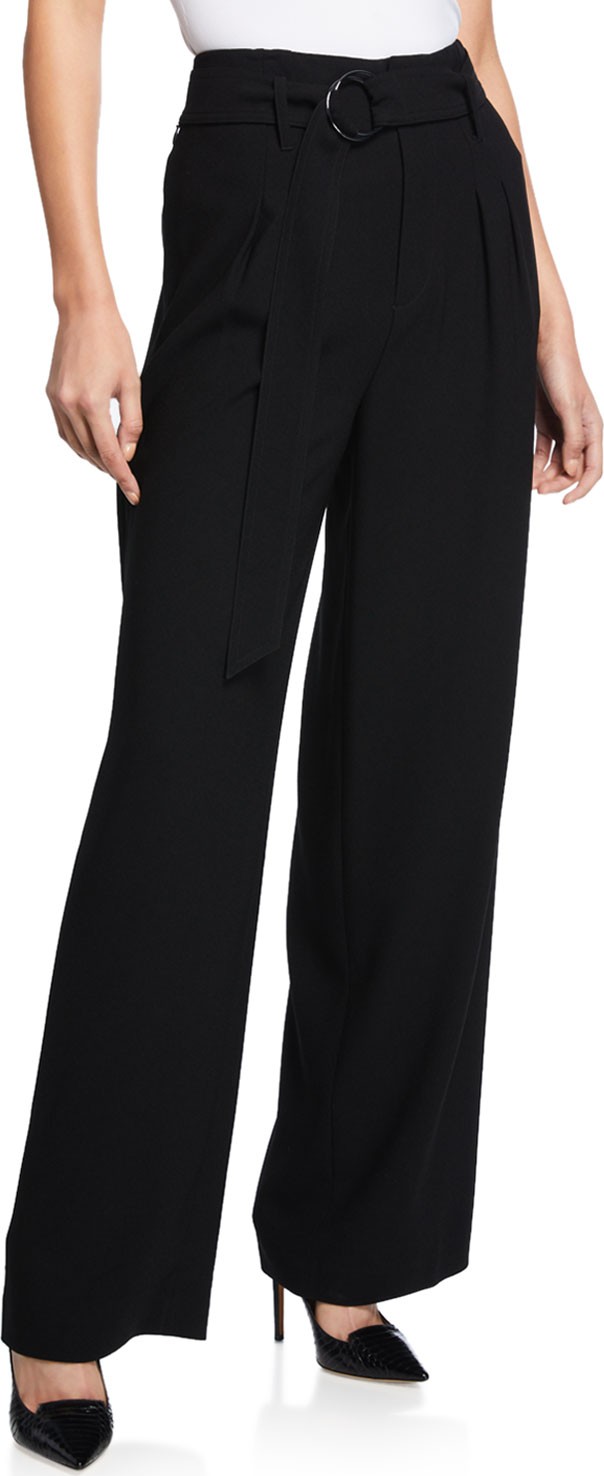 Elie Tahari Ezmarelda Straight-Leg Belted Pants
