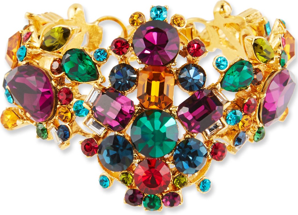 Jose & Maria Barrera Large Multicolor Crystal Brooch
