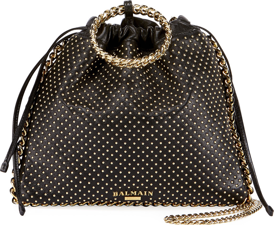 Balmain Leather Studded Bracelet Backpack