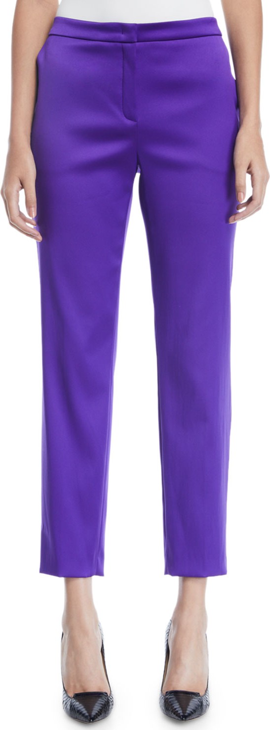 Escada Talas Satin Stretch Ankle Pants