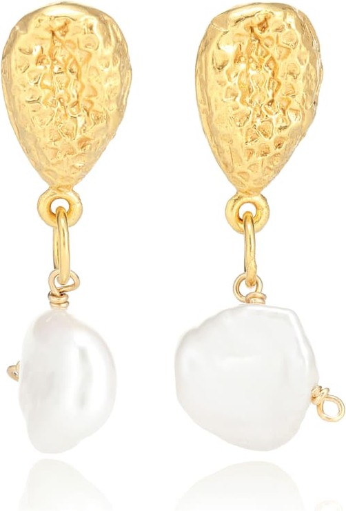 Alighieri Exclusive to Mytheresa – The Late Night Twinkling 24kt gold-plated earrings with pearls