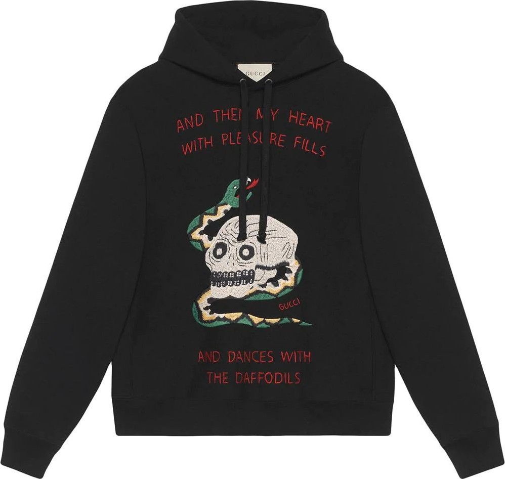Gucci Embroidered skull and snake hoodie