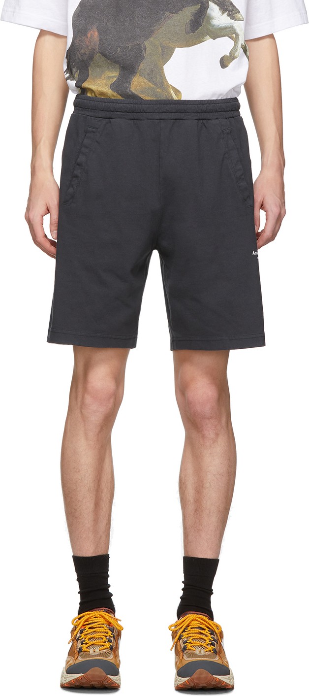 Acne Studios Black Reversed Logo Shorts