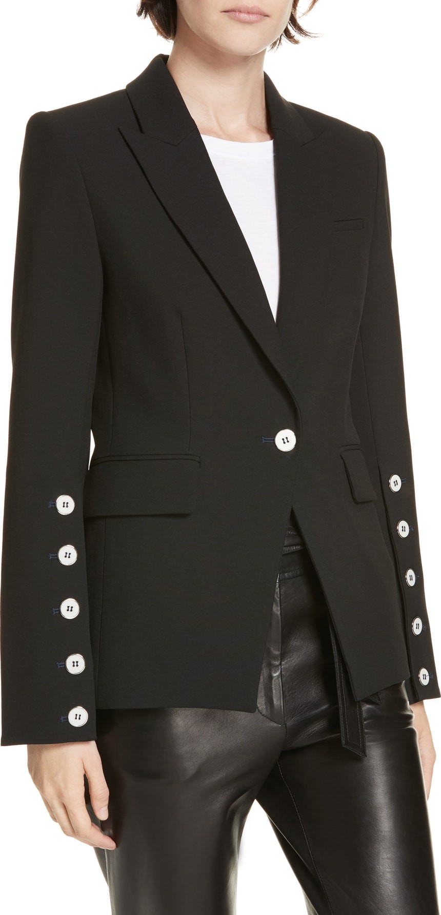 Veronica Beard Fogg Button Sleeve Dickey Jacket