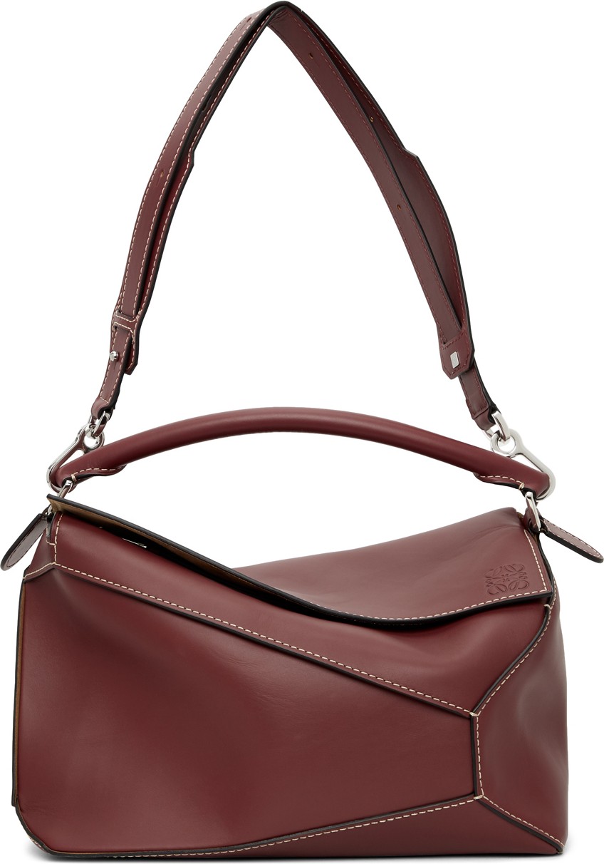 LOEWE Burgundy Puzzle Bag