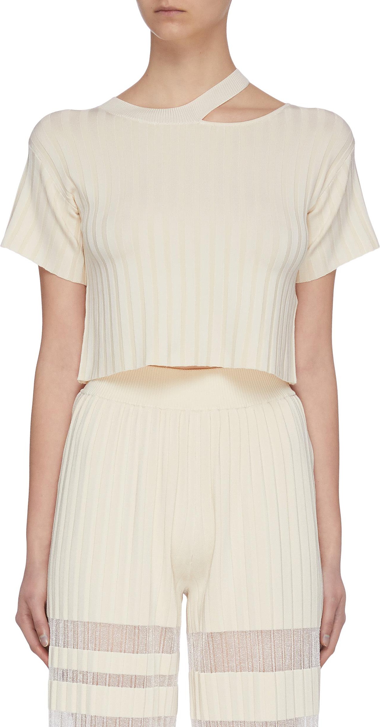 PH5 ''UV-Reactive' Asymmetric Cutout Neckline Crop Top