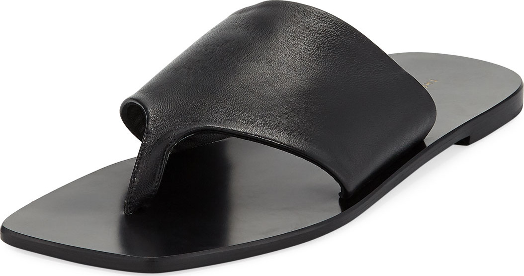 THE ROW Flat Napa Leather Thong Sandal