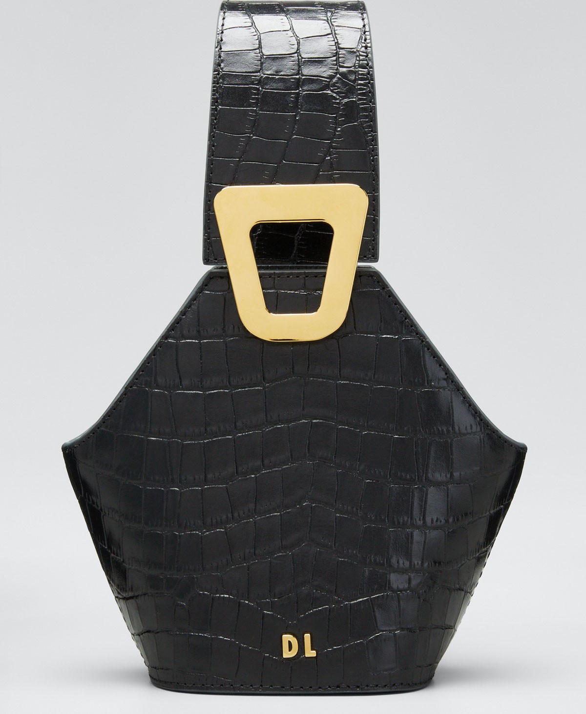 Danse Lente Johnny Mock-Croc Leather Hexagon Shoulder Bag