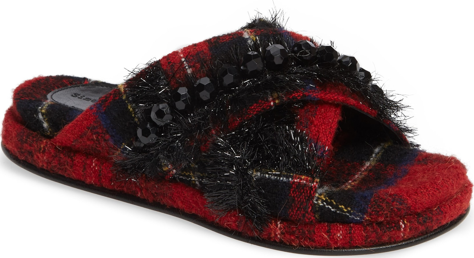 Simone Rocha Cross Strap Beaded Slide Sandal