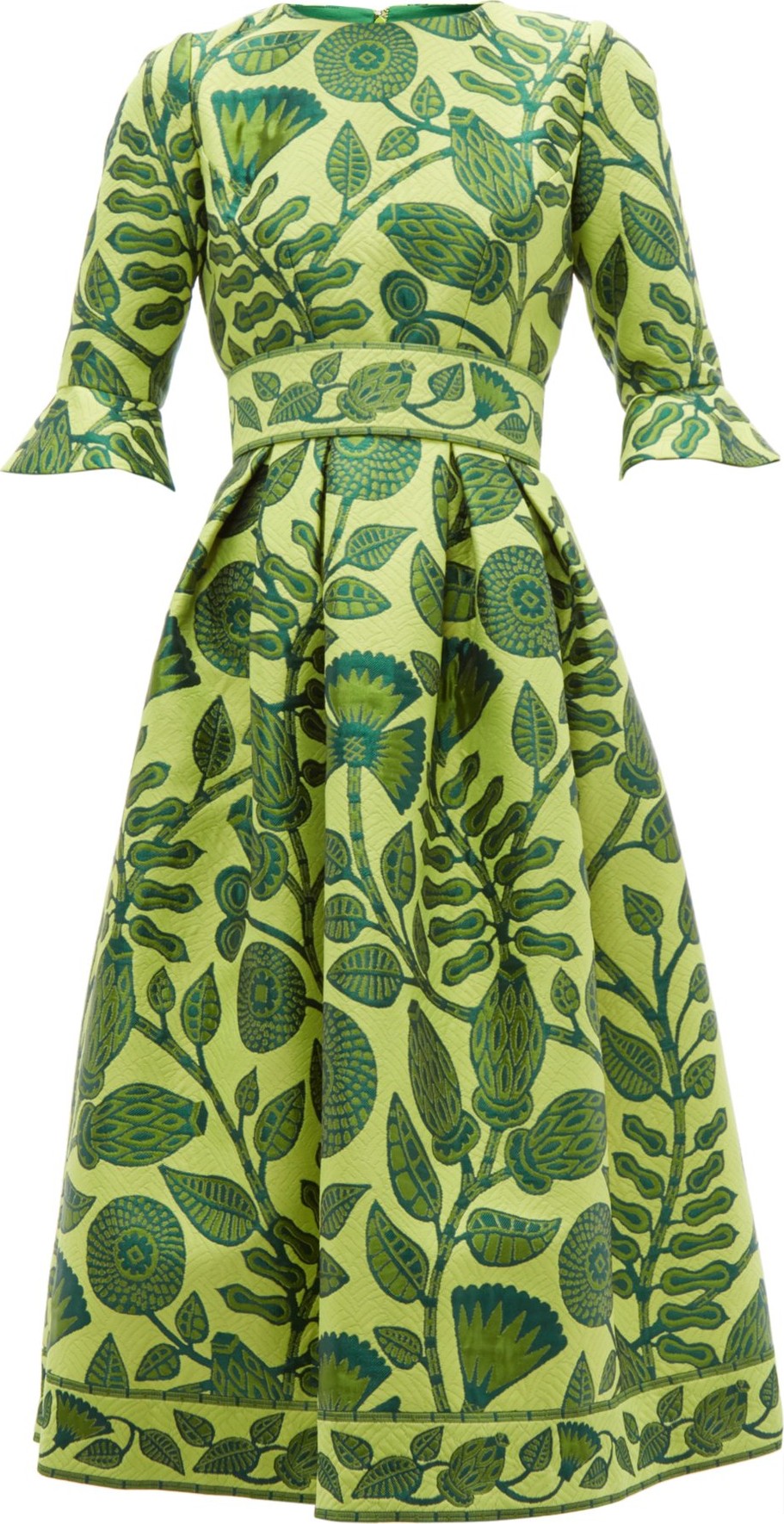 Andrew Gn Belted floral-jacquard midi dress