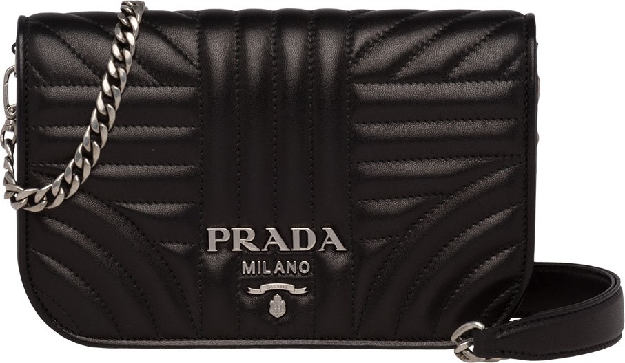 Prada Diagramme Small Quilted Leather Crossbody Bag