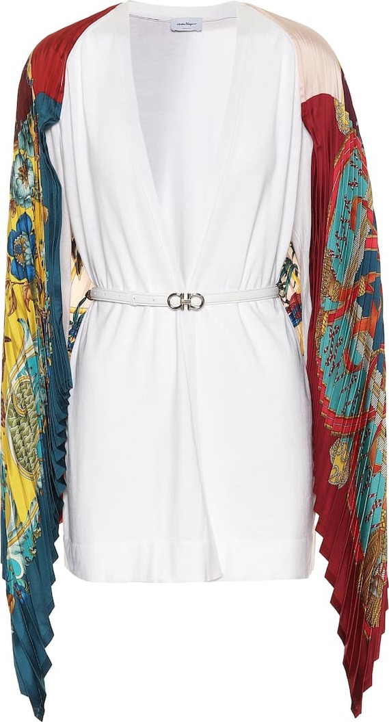 Salvatore Ferragamo Belted cotton and silk cardigan