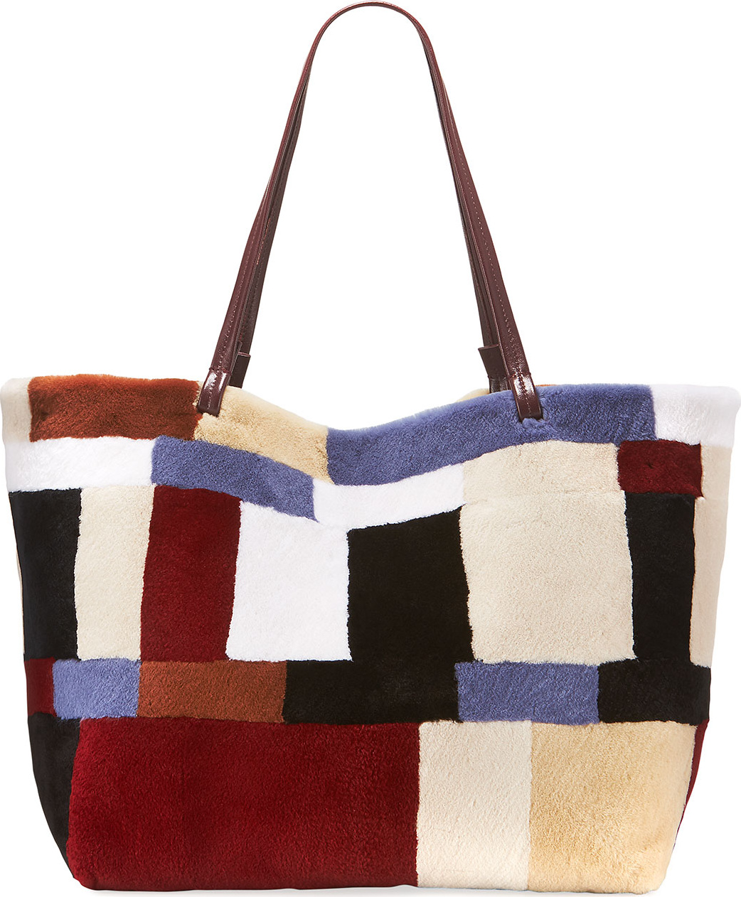 THE ROW Patchwork Fur Shopper Tote Bag