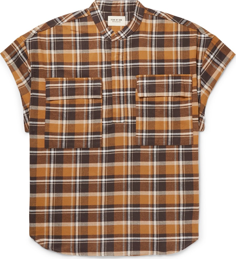Fear of God Oversized Checked Cotton-Flannel Half-Placket Shirt