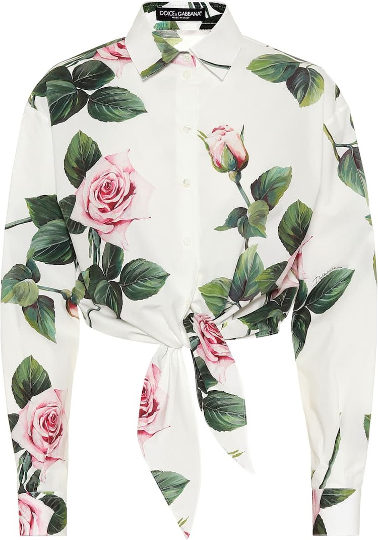 Dolce & Gabbana Floral cotton cropped shirt