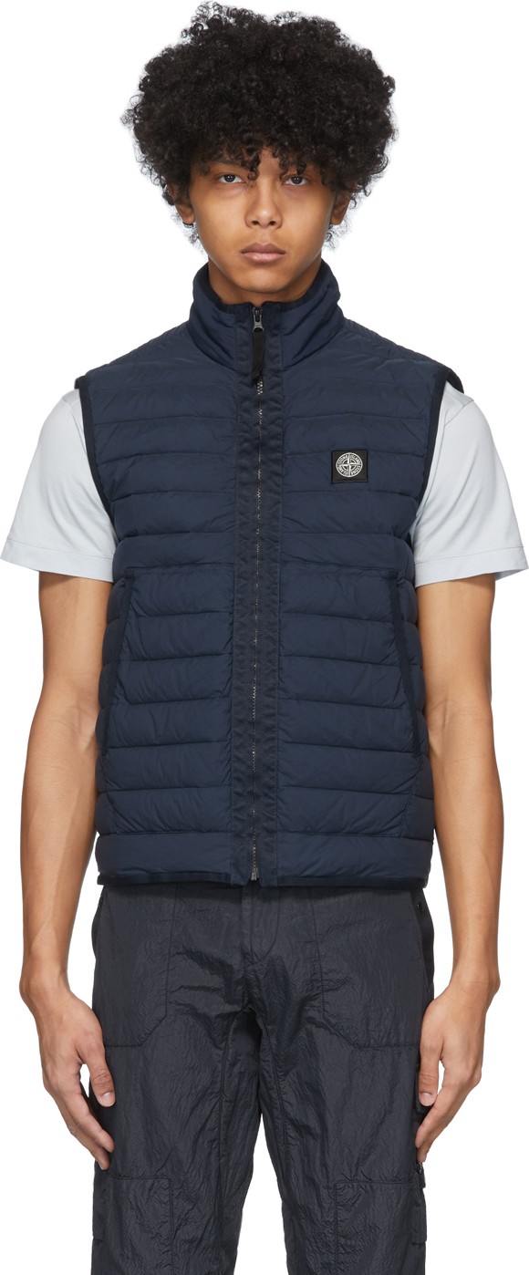 Stone Island Navy Down Chambers Vest