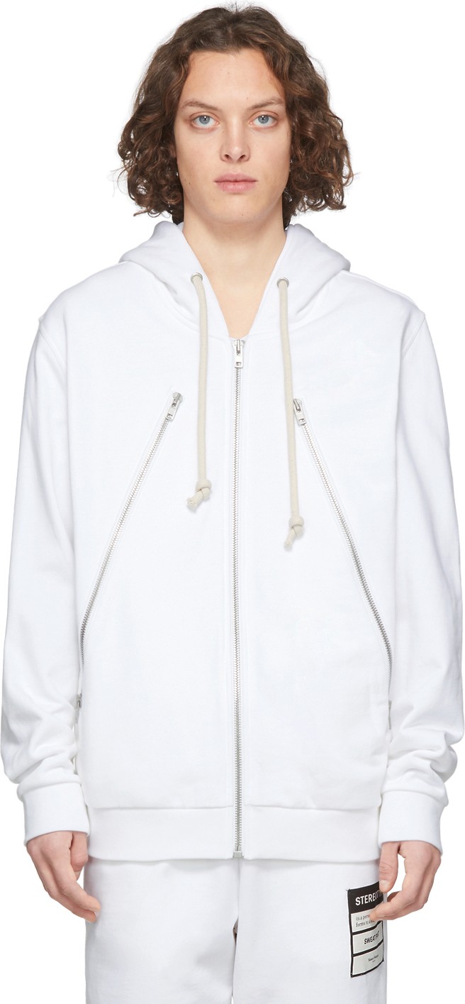Maison Margiela Off-White Organic Zip Hoodie Maison Margiela Off-White Organic Zip Hoodie