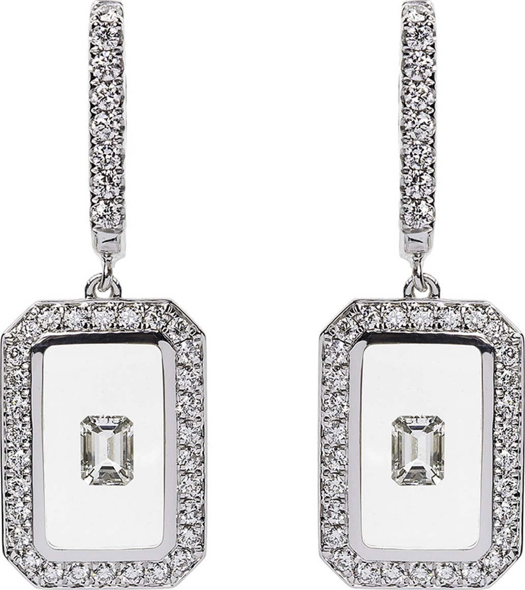 Nikos Koulis Universe Line 18k White Gold Diamond Drop Earrings Nikos Koulis Universe Line 18k White Gold Diamond Drop Earrings