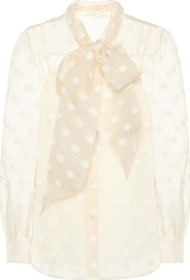 MARC JACOBS Dotted silk-blend organza blouse