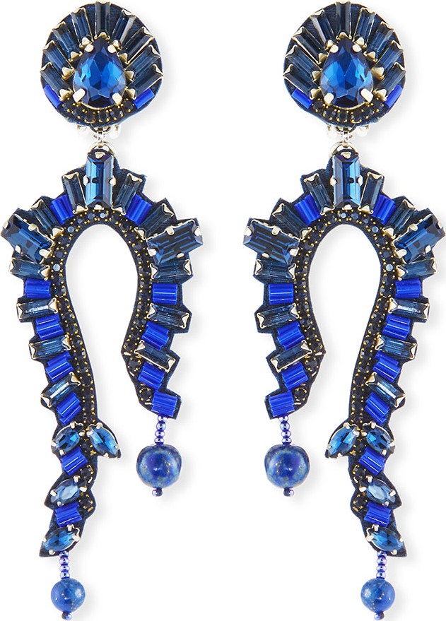 Ranjana Khan Lapis Clip-On Statement Earrings