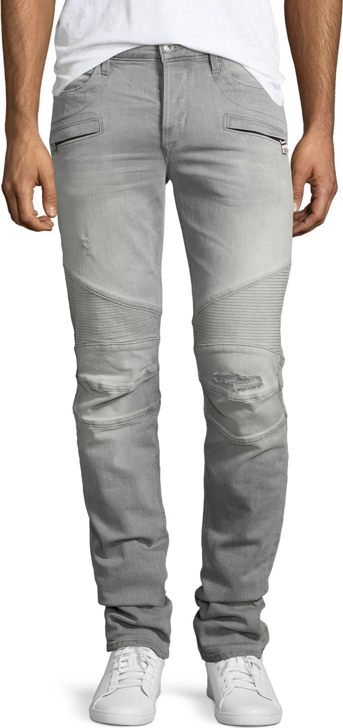 Hudson Men's Blinder Biker Breakwater Moto Skinny Jeans, Blue