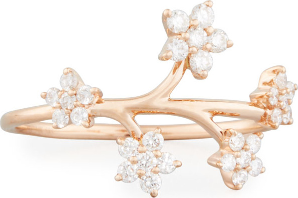 EF Collection 14k Rose Gold Diamond Bouquet Ring