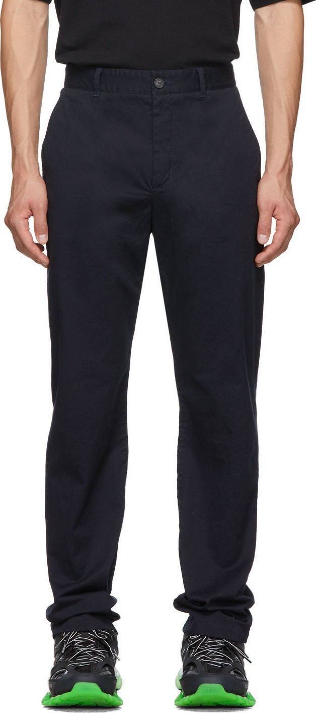 Balenciaga Navy Cotton Twill Trousers