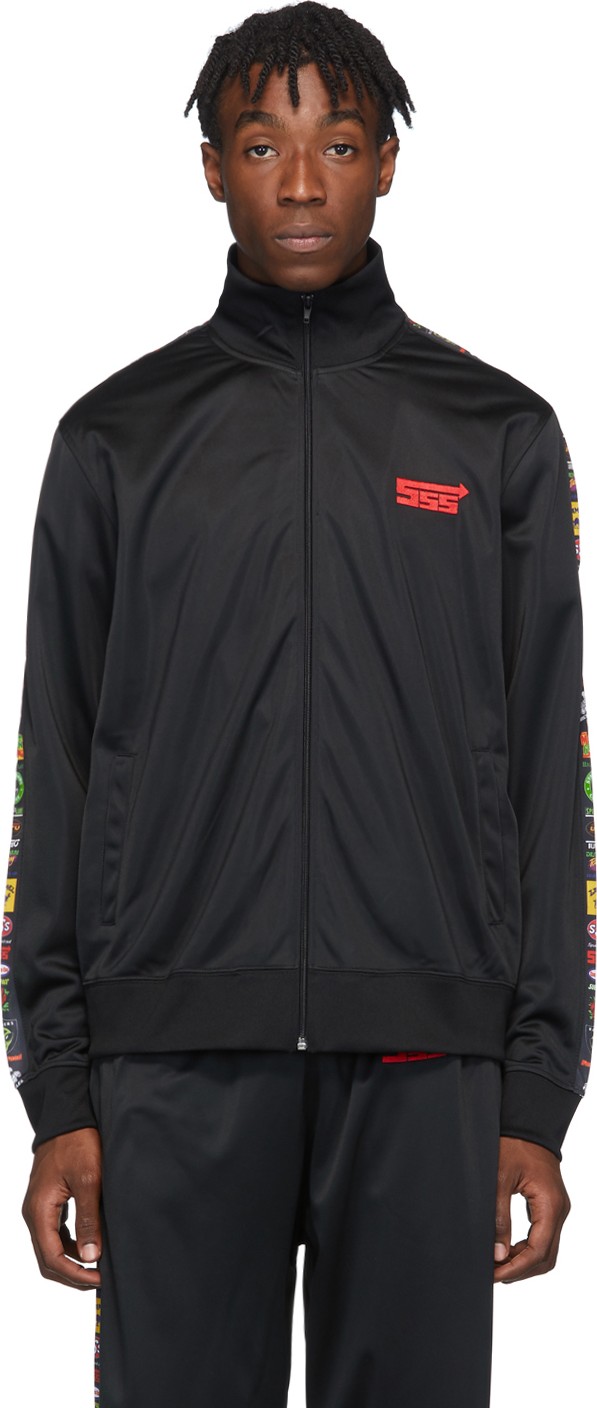 SSS World Corp Black Sponsors Track Jacket