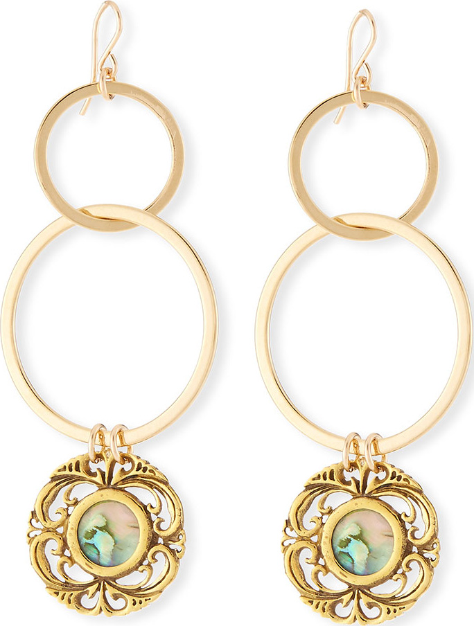 Devon Leigh Opalescent Double-Link Earrings