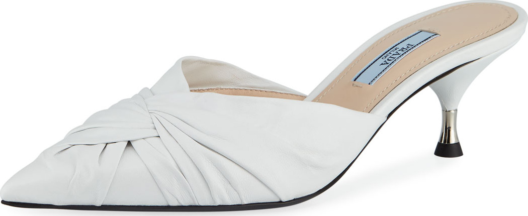 Prada Twisted Leather Slide Mule