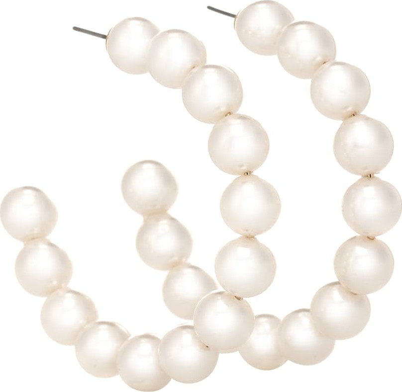 Lele Sadoughi Stardust Pearl hoop earrings