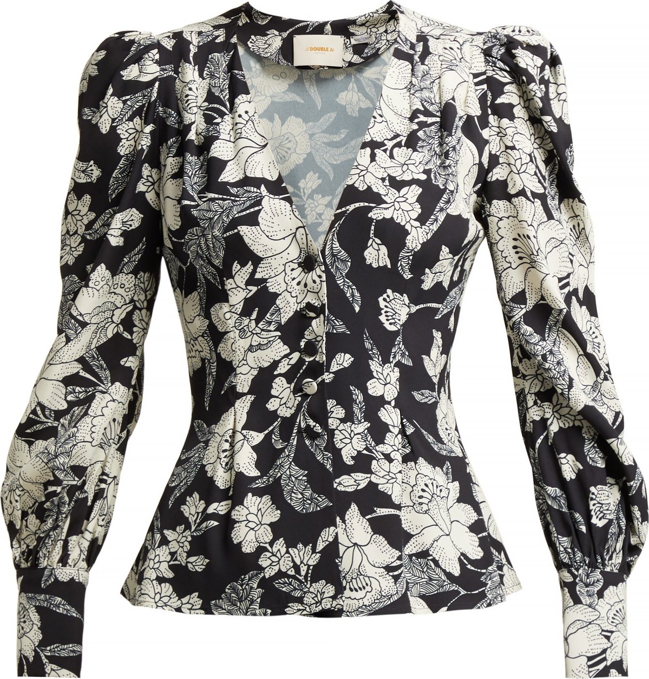 La Double J Smokin' Hot Lilium Nero-print crepe blouse