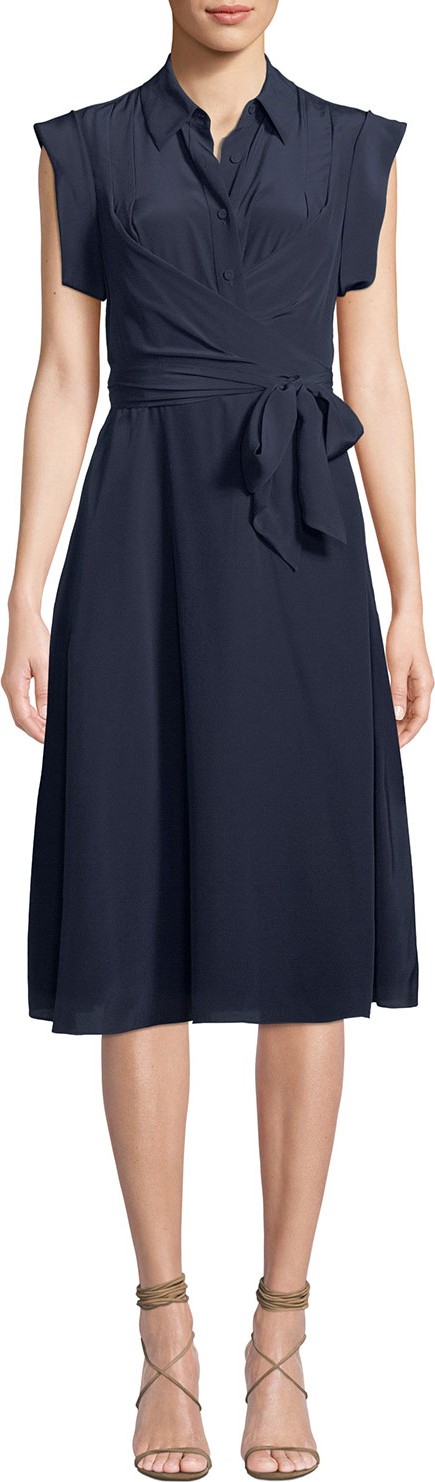 DIANE von FURSTENBERG Avery Silk Button-Front Shirtdress