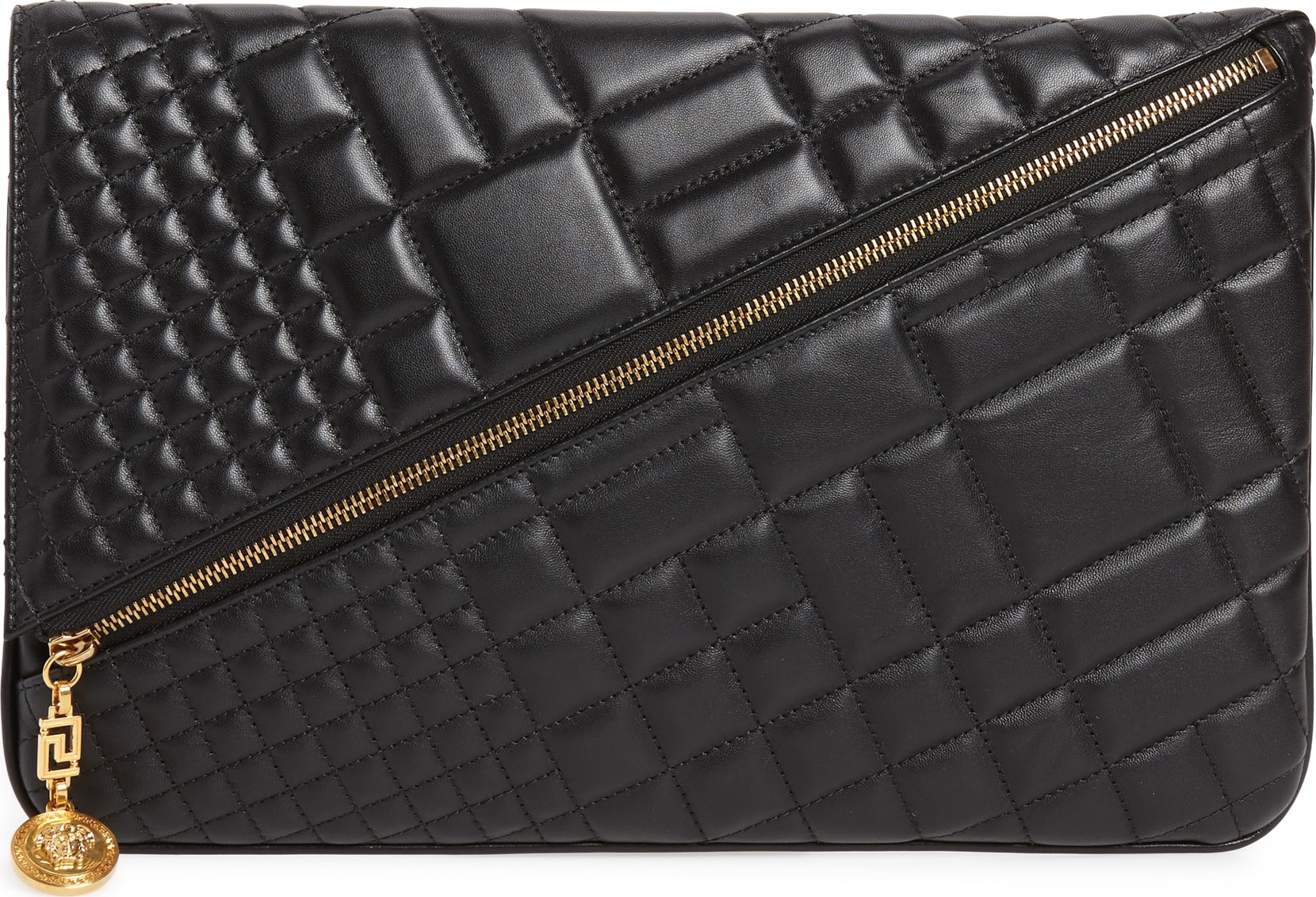 Versace Oversized Quilted Leather Clutch Versace Oversized Quilted Leather Clutch