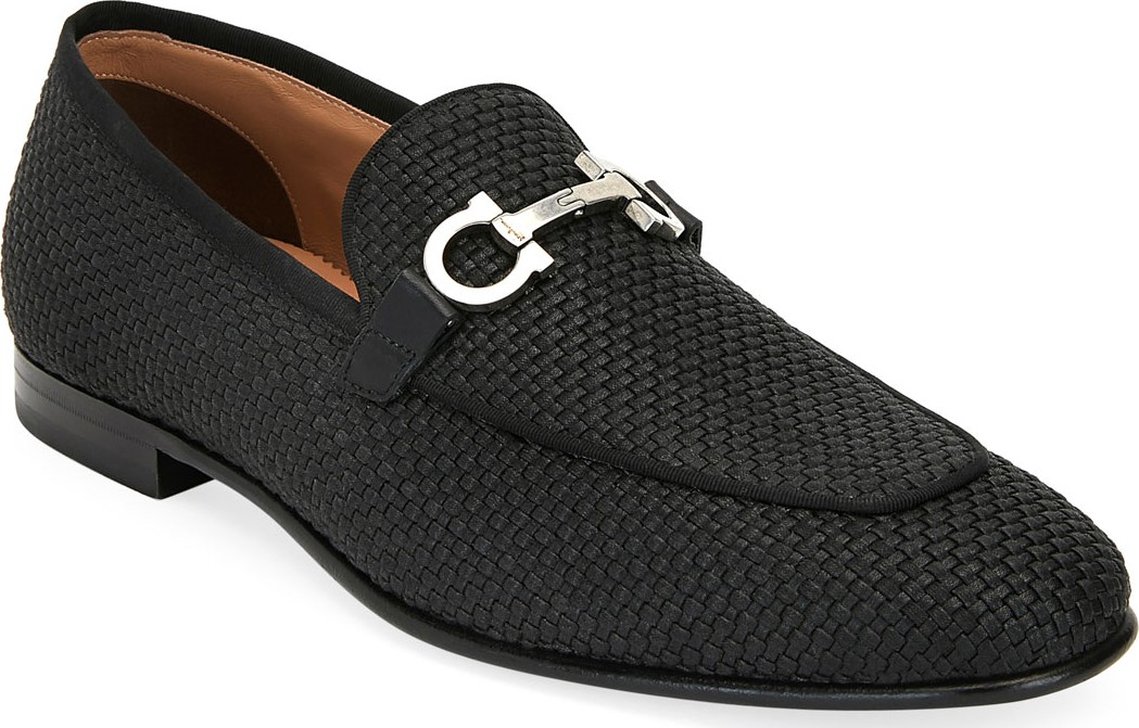 Salvatore Ferragamo Men's Ascona Woven Leather Loafers