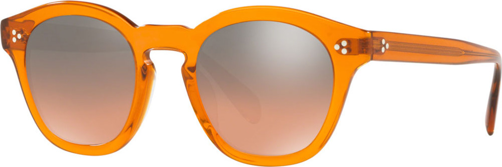 Oliver Peoples Boudreau L.A. Mirrored Round Acetate Sunglasses