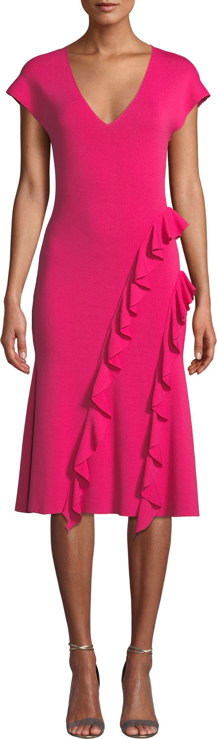 Sachin & Babi Shalise Asymmetric Ruffle Knit Dress