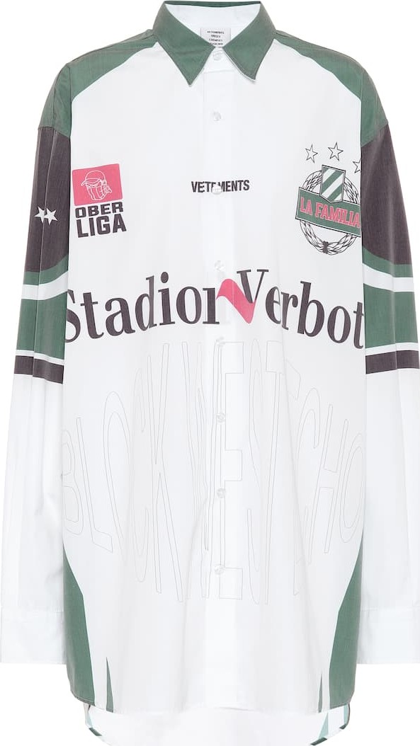 Vetements Printed cotton-blend shirt