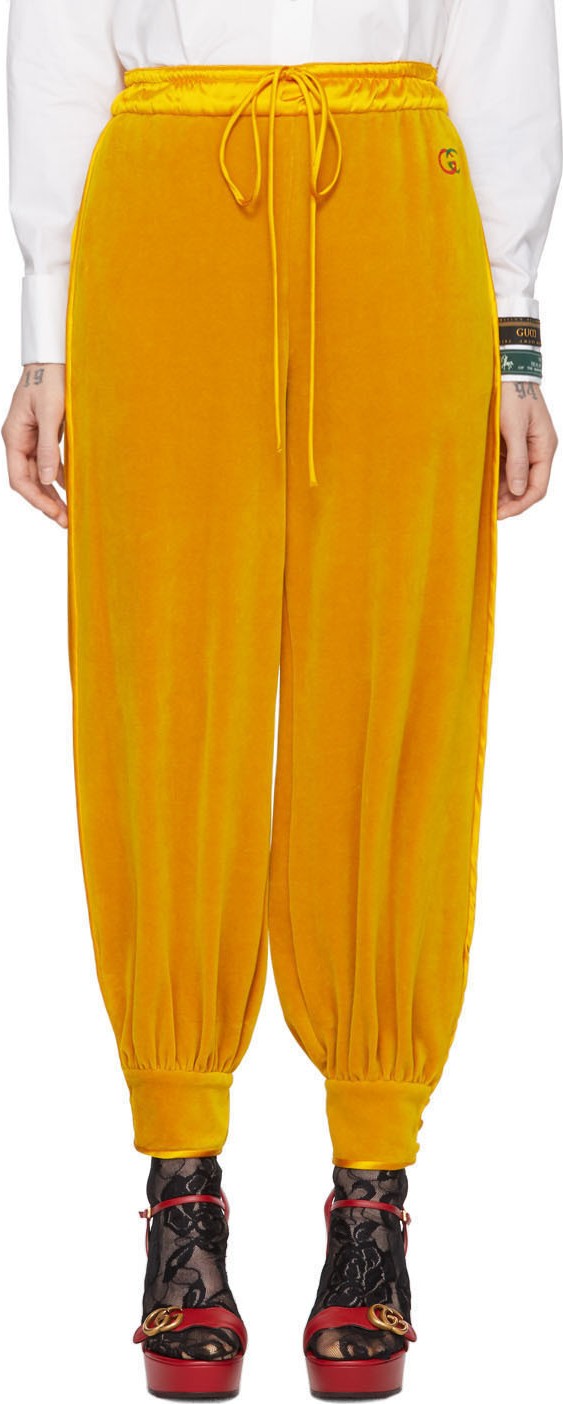 Gucci Yellow Chenille Jogging Lounge Pants