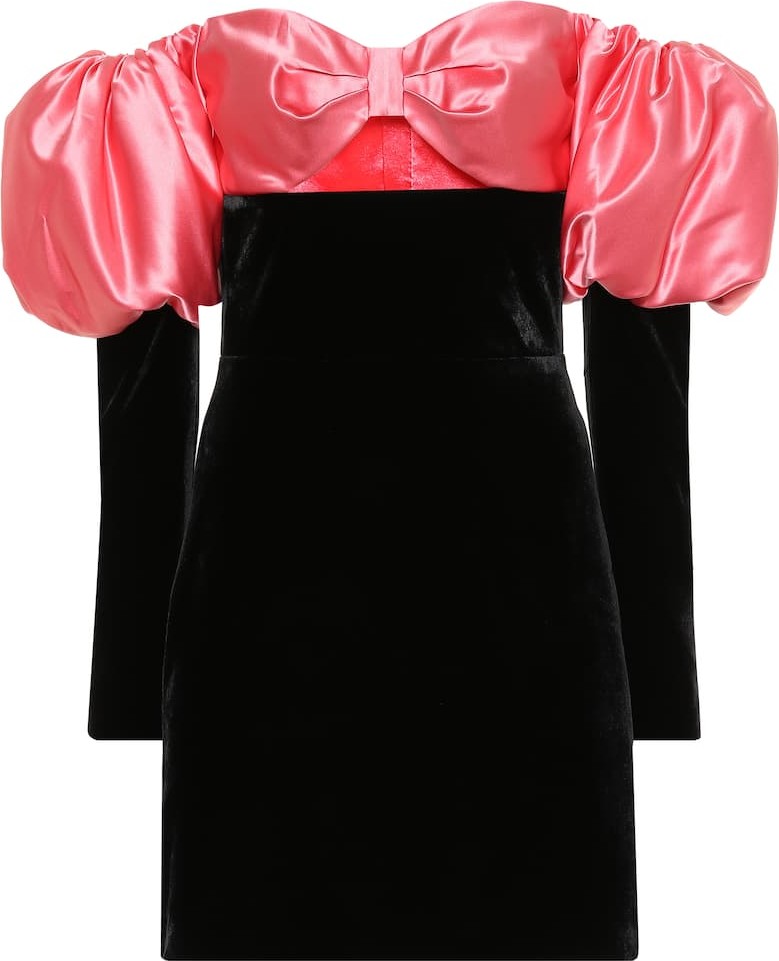 Rasario Velvet and satin minidress