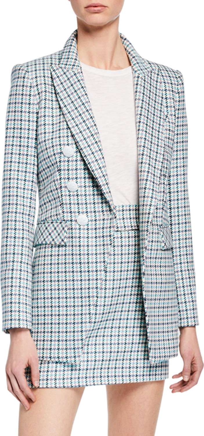 Veronica Beard Moroso Houndstooth Check Dickey Jacket