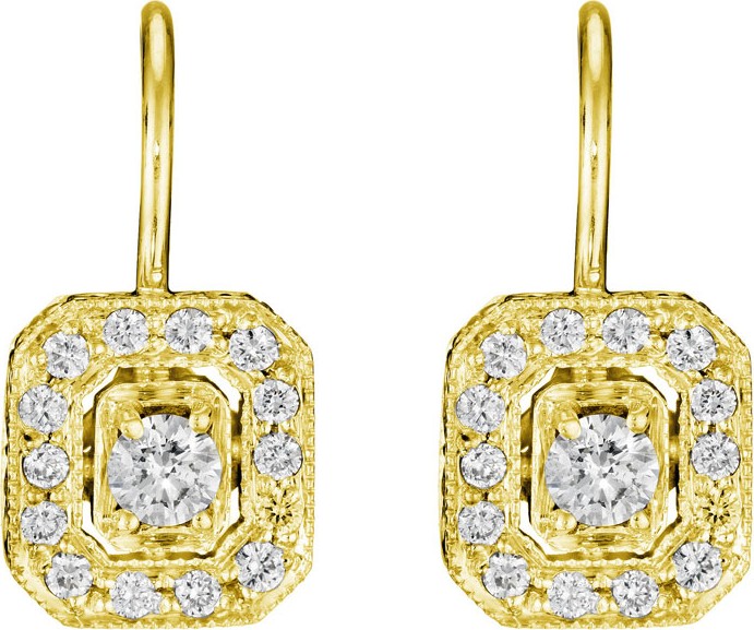 Penny Preville 18k Gold Emerald-Shaped Diamond Earrings