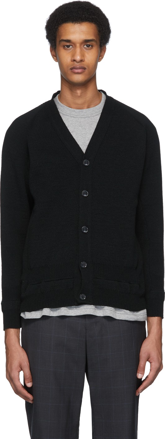 Comme des Garçons Homme Deux Black Lochaven Of Scotland Edition Raglan Cardigan