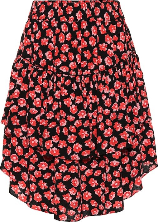 Ganni Floral crêpe skirt