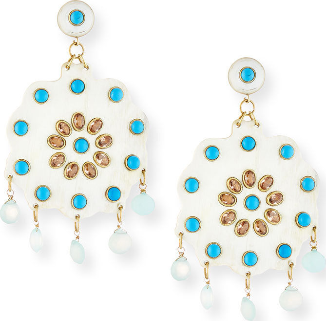Ashley Pittman Shauku Light Horn Flower Earrings
