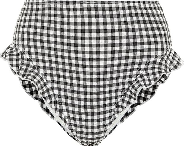 Solid & Striped Lana high-rise gingham bikini bottoms