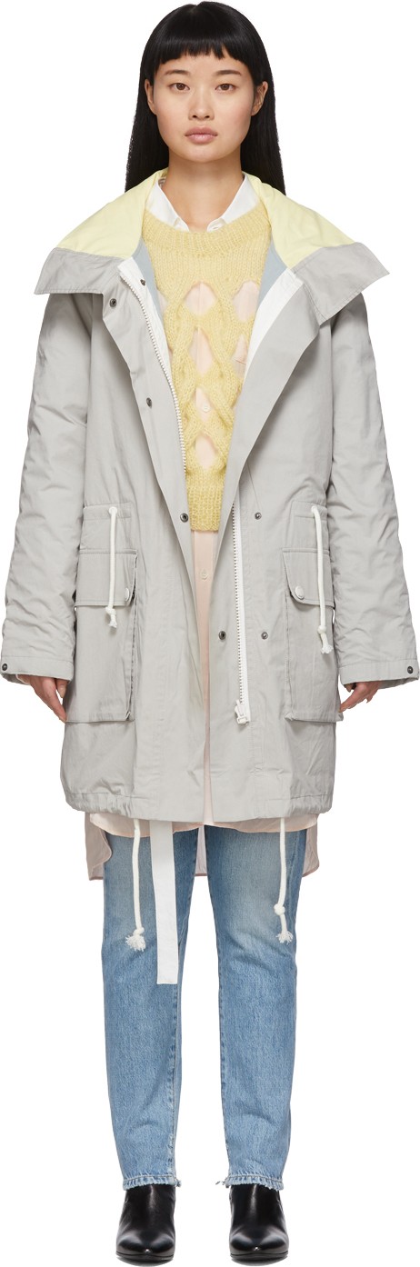 Army By Yves Salomon Reversible Grey Padded Parka