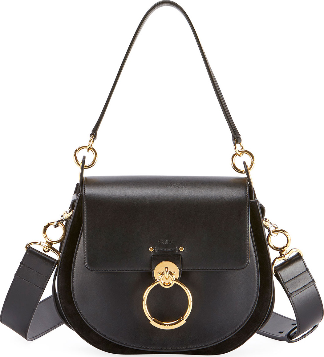 Chloe Tess Large Leather/Suede Camera Crossbody Bag
